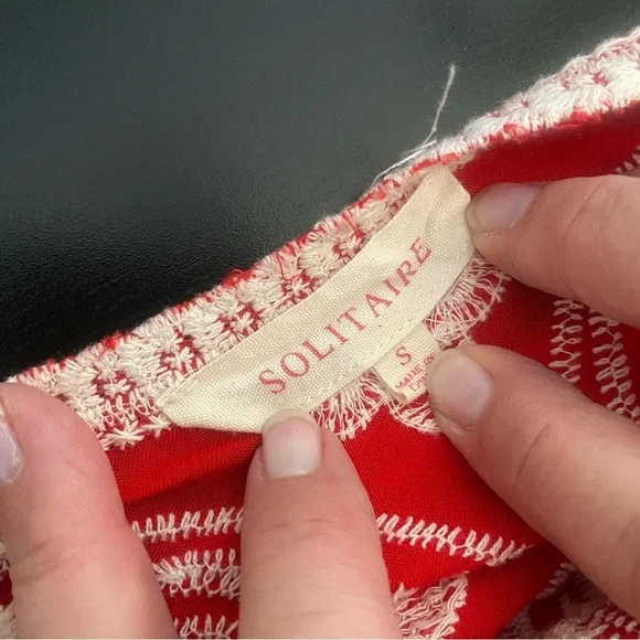 Sanctuary Embroidered Red & White Top โ Size Small - Picture 5 of 6